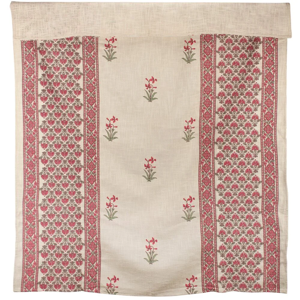 Country Floral Cotton Throw Blanket in Red Floral | 50